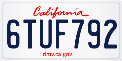 CA license plate 6TUF792