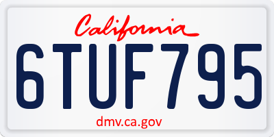 CA license plate 6TUF795