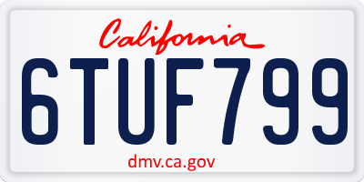 CA license plate 6TUF799