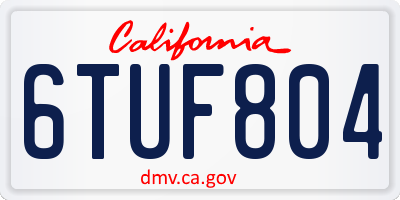 CA license plate 6TUF804