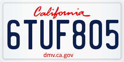 CA license plate 6TUF805