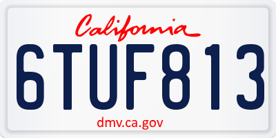 CA license plate 6TUF813