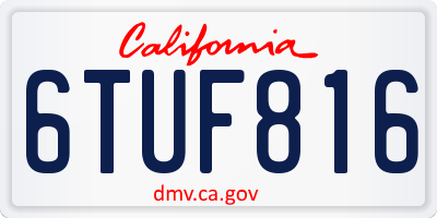 CA license plate 6TUF816