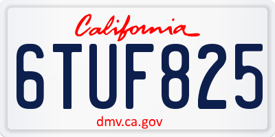 CA license plate 6TUF825