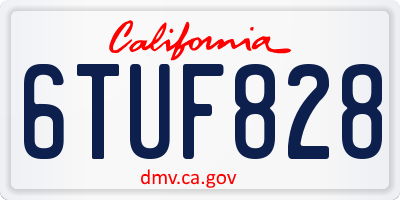 CA license plate 6TUF828