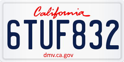 CA license plate 6TUF832