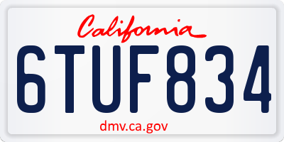 CA license plate 6TUF834