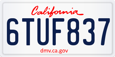 CA license plate 6TUF837
