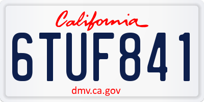 CA license plate 6TUF841