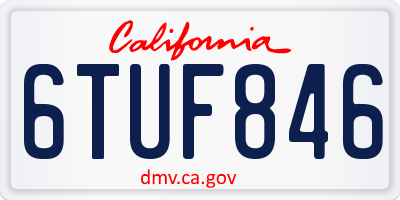CA license plate 6TUF846
