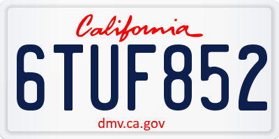 CA license plate 6TUF852