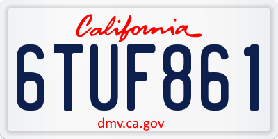 CA license plate 6TUF861