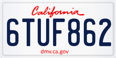 CA license plate 6TUF862