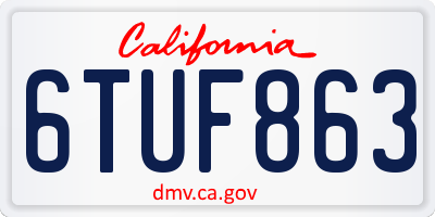 CA license plate 6TUF863