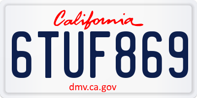 CA license plate 6TUF869