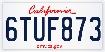 CA license plate 6TUF873