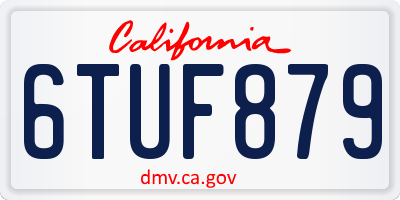 CA license plate 6TUF879