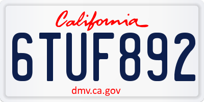 CA license plate 6TUF892