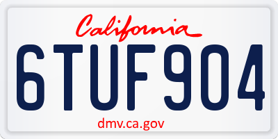 CA license plate 6TUF904