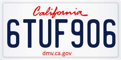 CA license plate 6TUF906