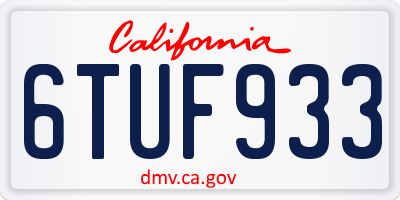CA license plate 6TUF933
