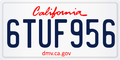 CA license plate 6TUF956