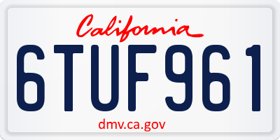 CA license plate 6TUF961