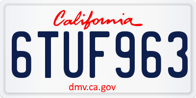 CA license plate 6TUF963