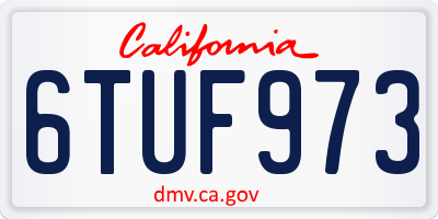 CA license plate 6TUF973