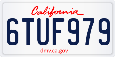 CA license plate 6TUF979