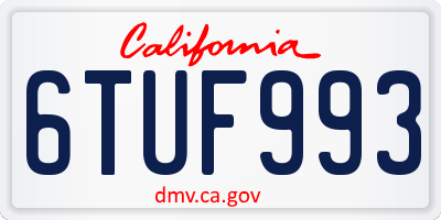 CA license plate 6TUF993