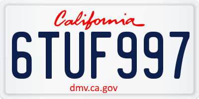 CA license plate 6TUF997