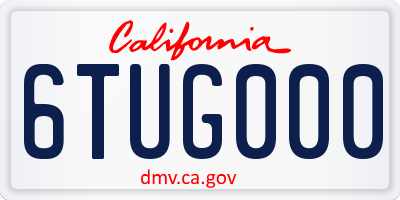 CA license plate 6TUG000