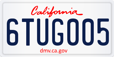 CA license plate 6TUG005