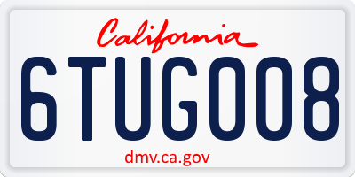 CA license plate 6TUG008