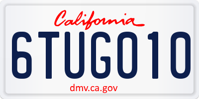 CA license plate 6TUG010