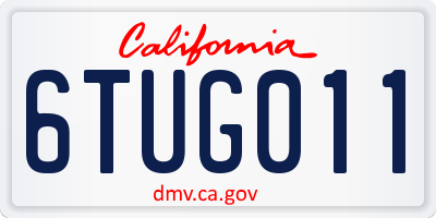 CA license plate 6TUG011