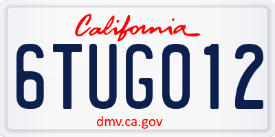 CA license plate 6TUG012