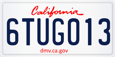 CA license plate 6TUG013