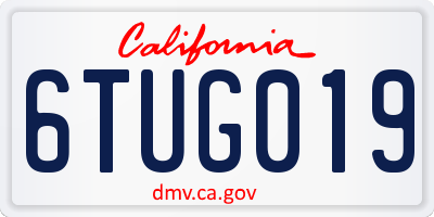 CA license plate 6TUG019