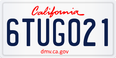CA license plate 6TUG021