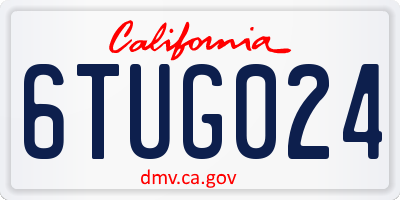 CA license plate 6TUG024