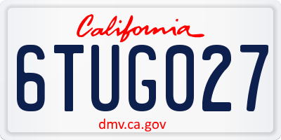 CA license plate 6TUG027