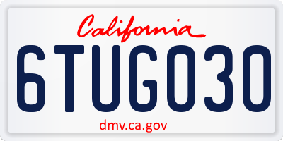 CA license plate 6TUG030