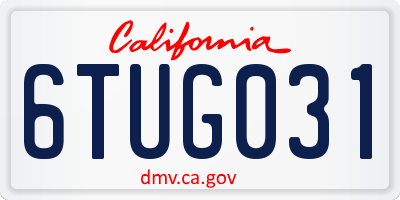CA license plate 6TUG031