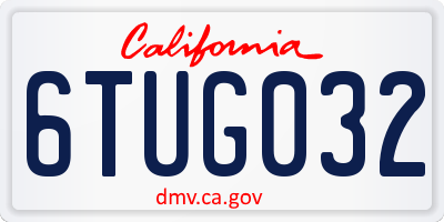 CA license plate 6TUG032