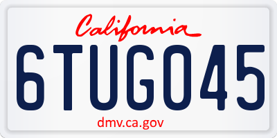 CA license plate 6TUG045