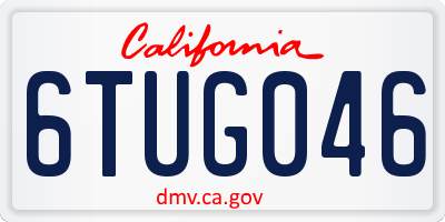 CA license plate 6TUG046