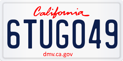 CA license plate 6TUG049