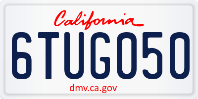 CA license plate 6TUG050